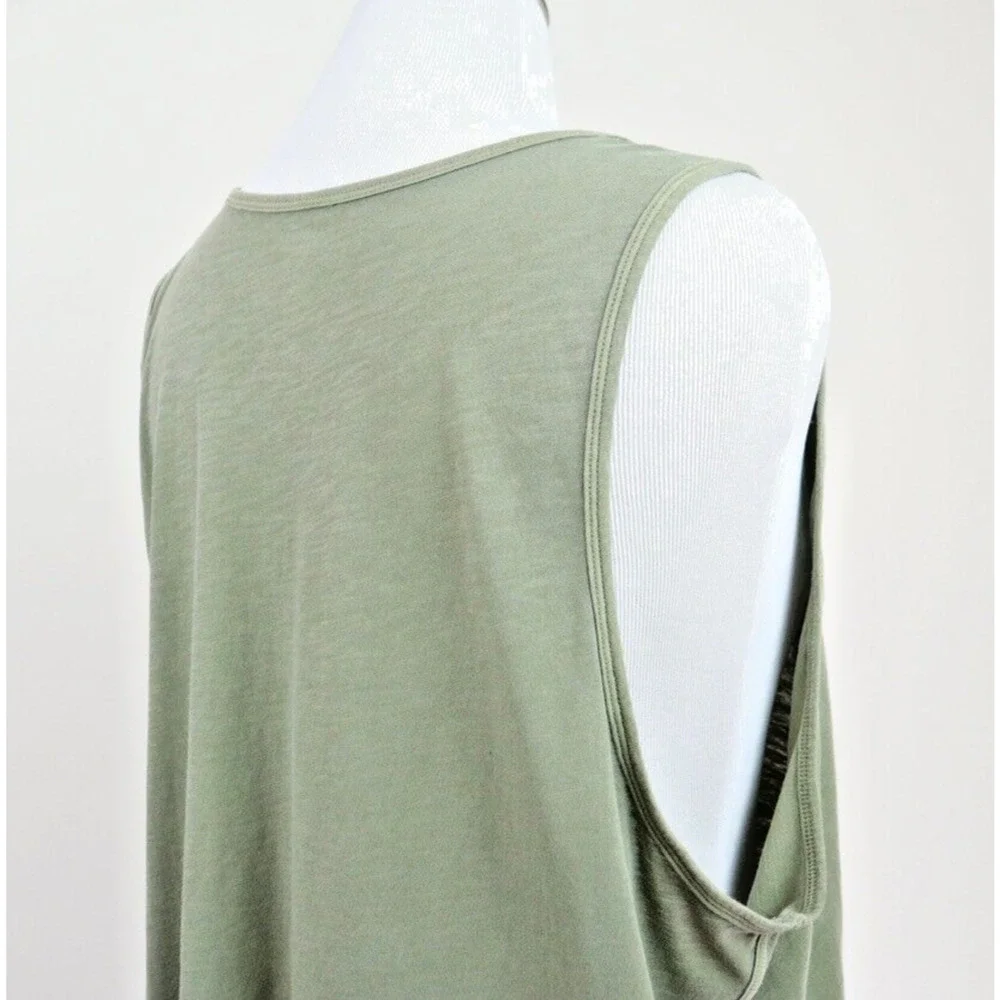 Athleta Size 3X Organic Daily Tank Coop Neck Shadow Olive Green - Picture 6 of 9